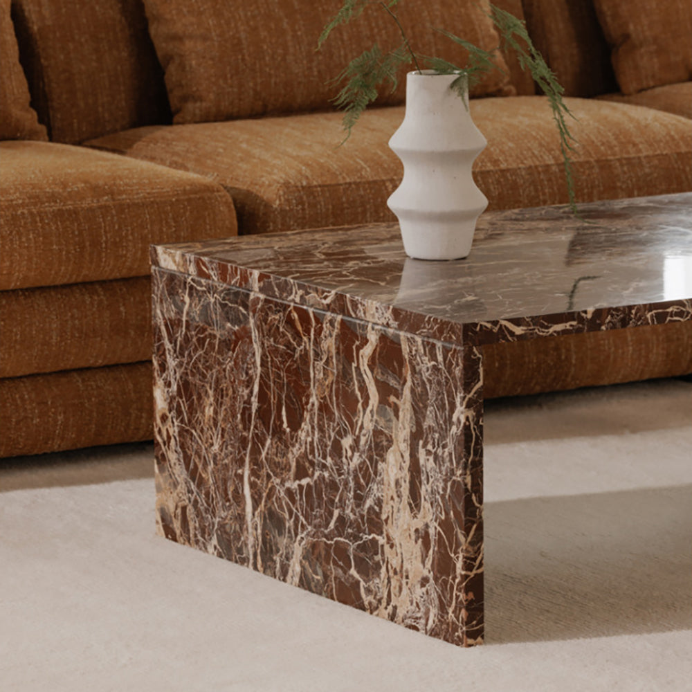 Rosso Levanto Marble Coffee Table