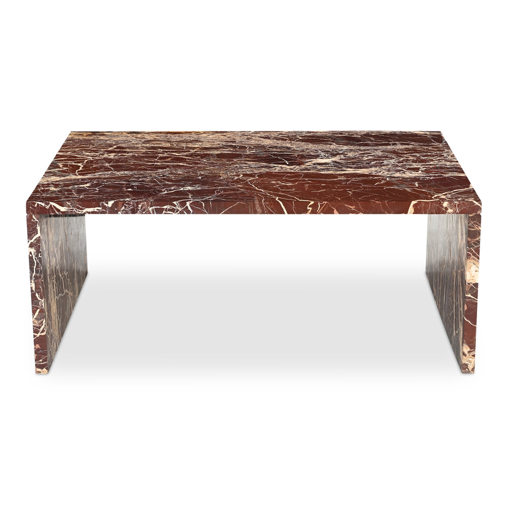 Rosso Levanto Marble Coffee Table