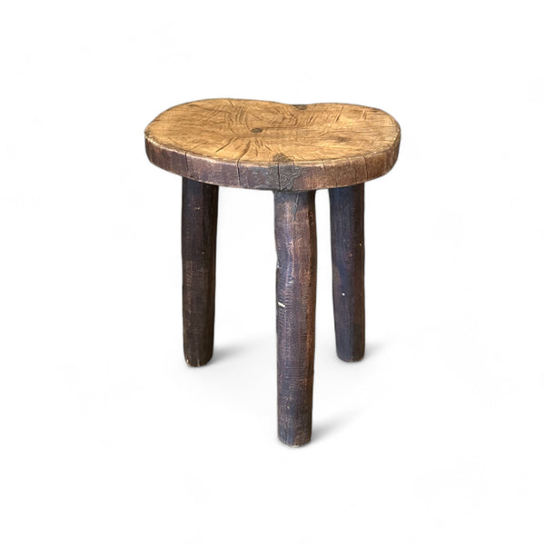 Antique small hand carved three legged west african stool 
