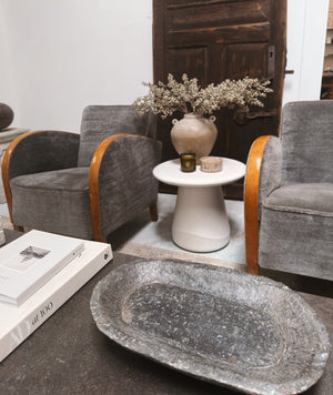 Indoor / Outdoor White Concrete Side Table