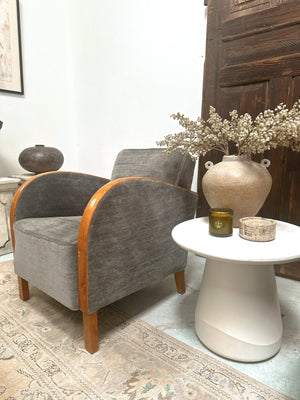 Indoor / Outdoor White Concrete Side Table