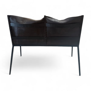 Vintage French Iron & Leather Settee