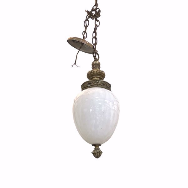 Vintage milk glass pendant light