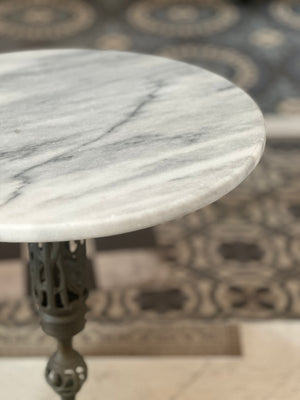 Marble & Iron Side Table