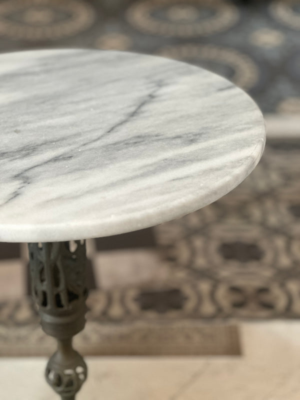 Marble & Iron Side Table