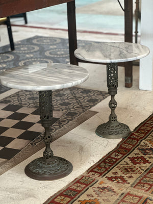 Marble & Iron Side Table