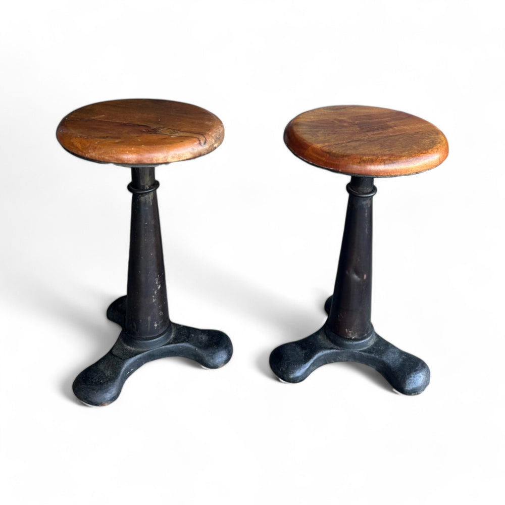 Pair of  Vintage Singer Industrial Adjustable Stools
