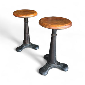 Pair of  Vintage Singer Industrial Adjustable Stools