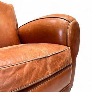 Vintage French Leather Mustache Chair