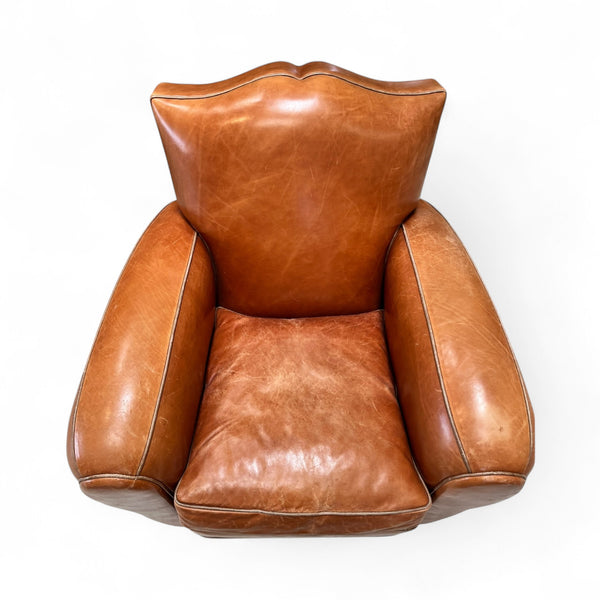 Vintage French Leather Mustache Chair