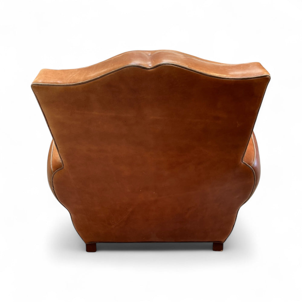 Vintage French Leather Mustache Chair