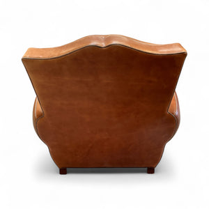 Vintage French Leather Mustache Chair