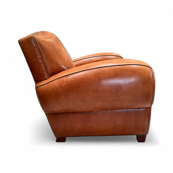 Vintage French Leather Mustache Chair