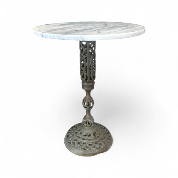 Marble & Iron Side Table