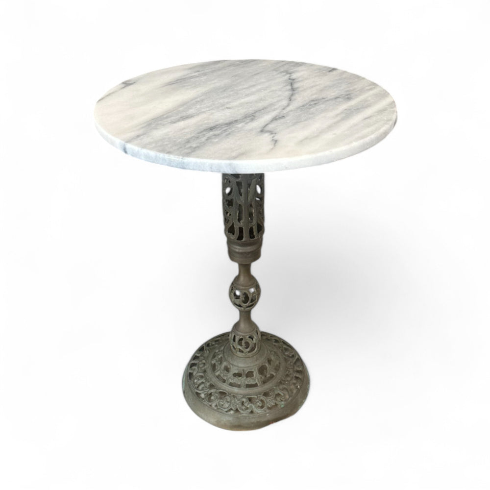 Marble & Iron Side Table
