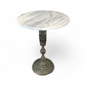 Marble & Iron Side Table