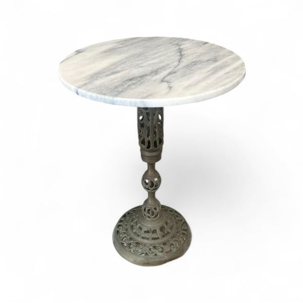 Marble & Iron Side Table