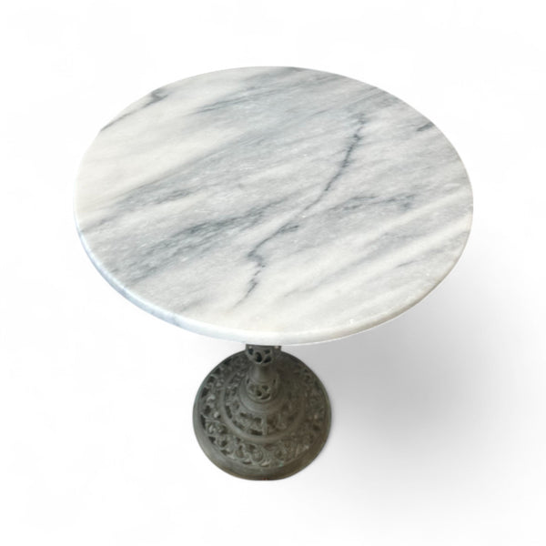 Marble & Iron Side Table