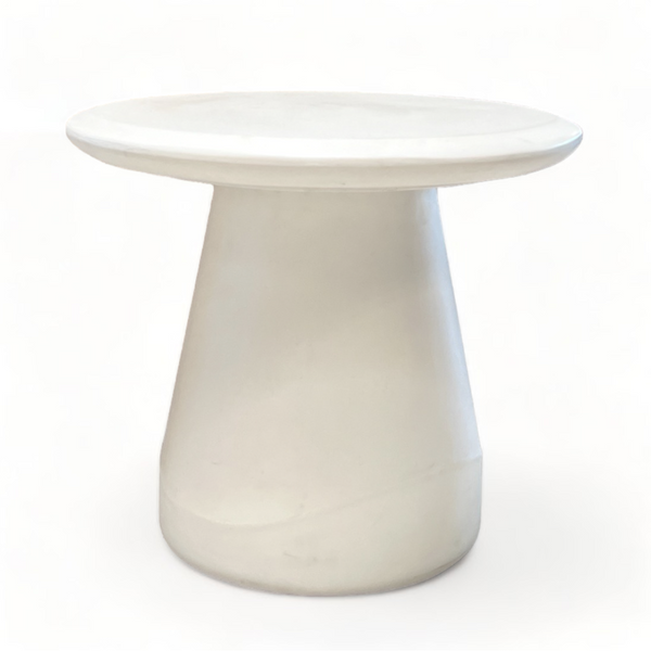 Indoor / Outdoor White Concrete Side Table