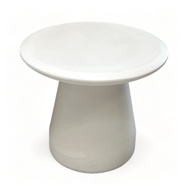 Indoor / Outdoor White Concrete Side Table