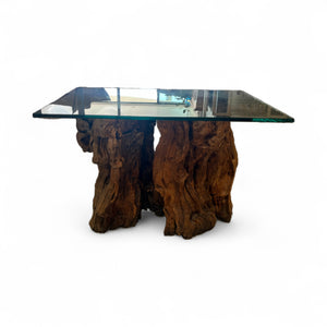 Pepper Tree Wood Base Side Table