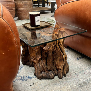 Pepper Tree Wood Base Side Table