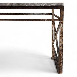 Vintage Iron Table with Stone Top