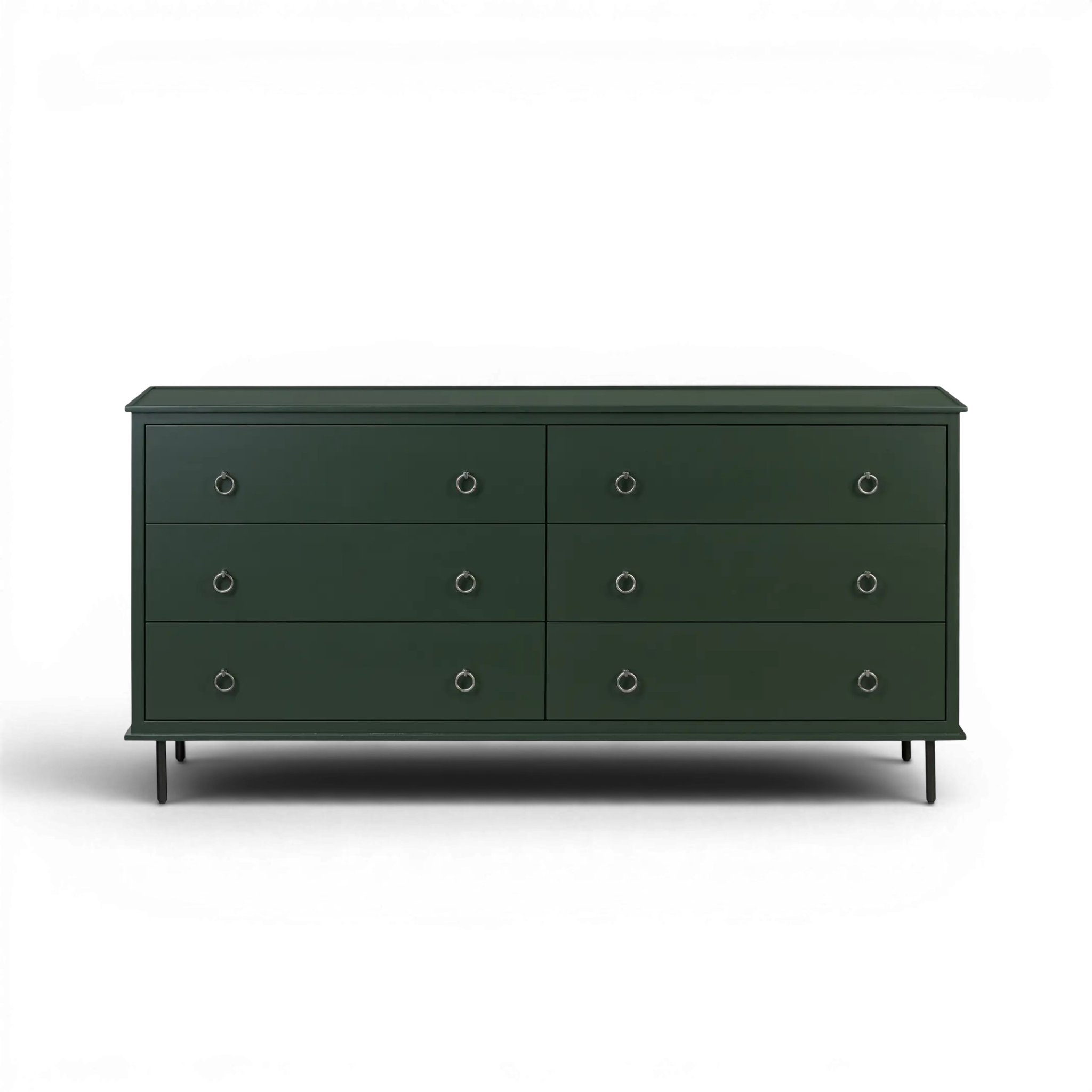 Hunter Green 6 Drawer Dresser