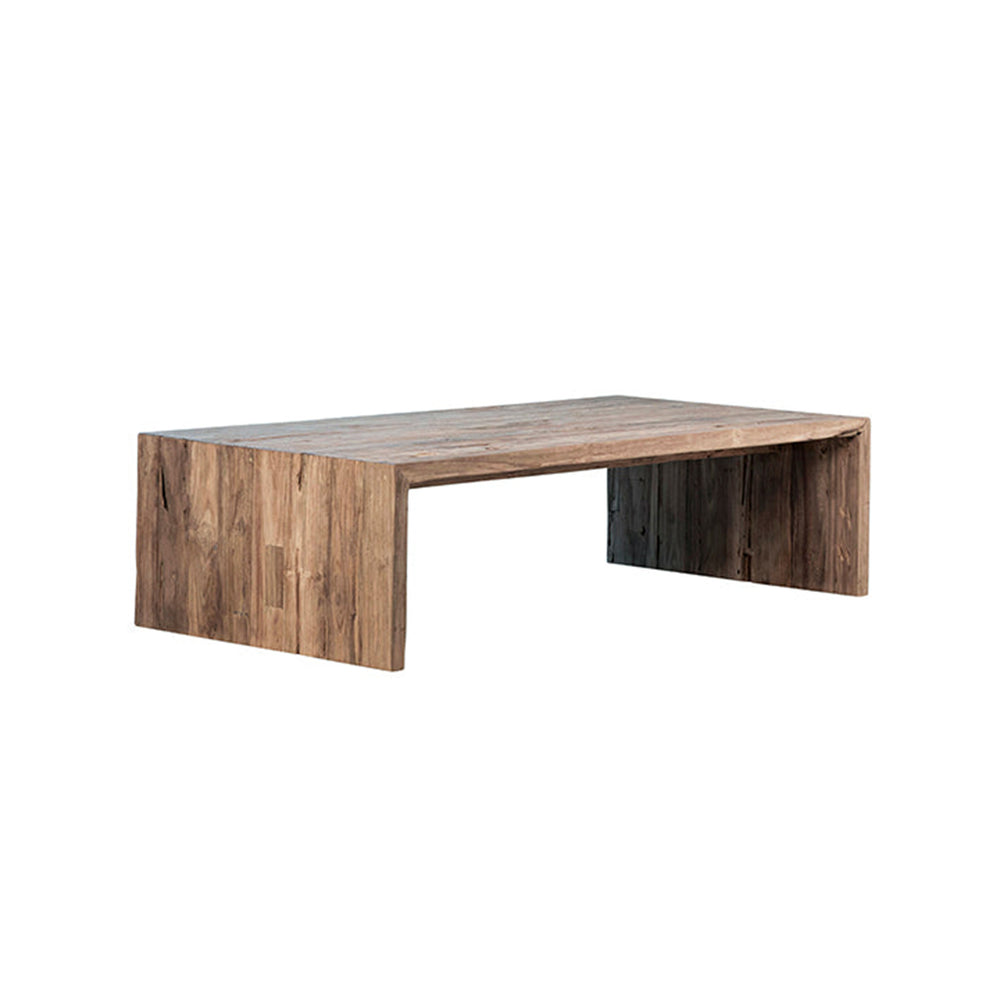 waterfall reclaimed wood coffee table