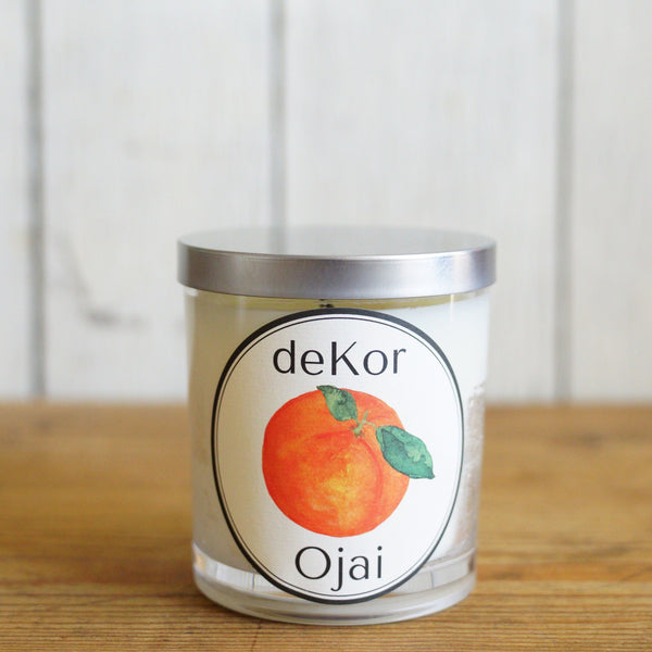 Ojai pixie tangerine clove essential oils candle with organic coconut wax