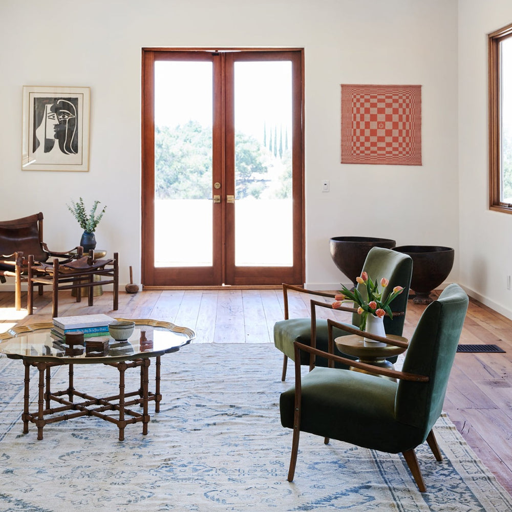 Green Velvet Occasional Chairs Wood Arms