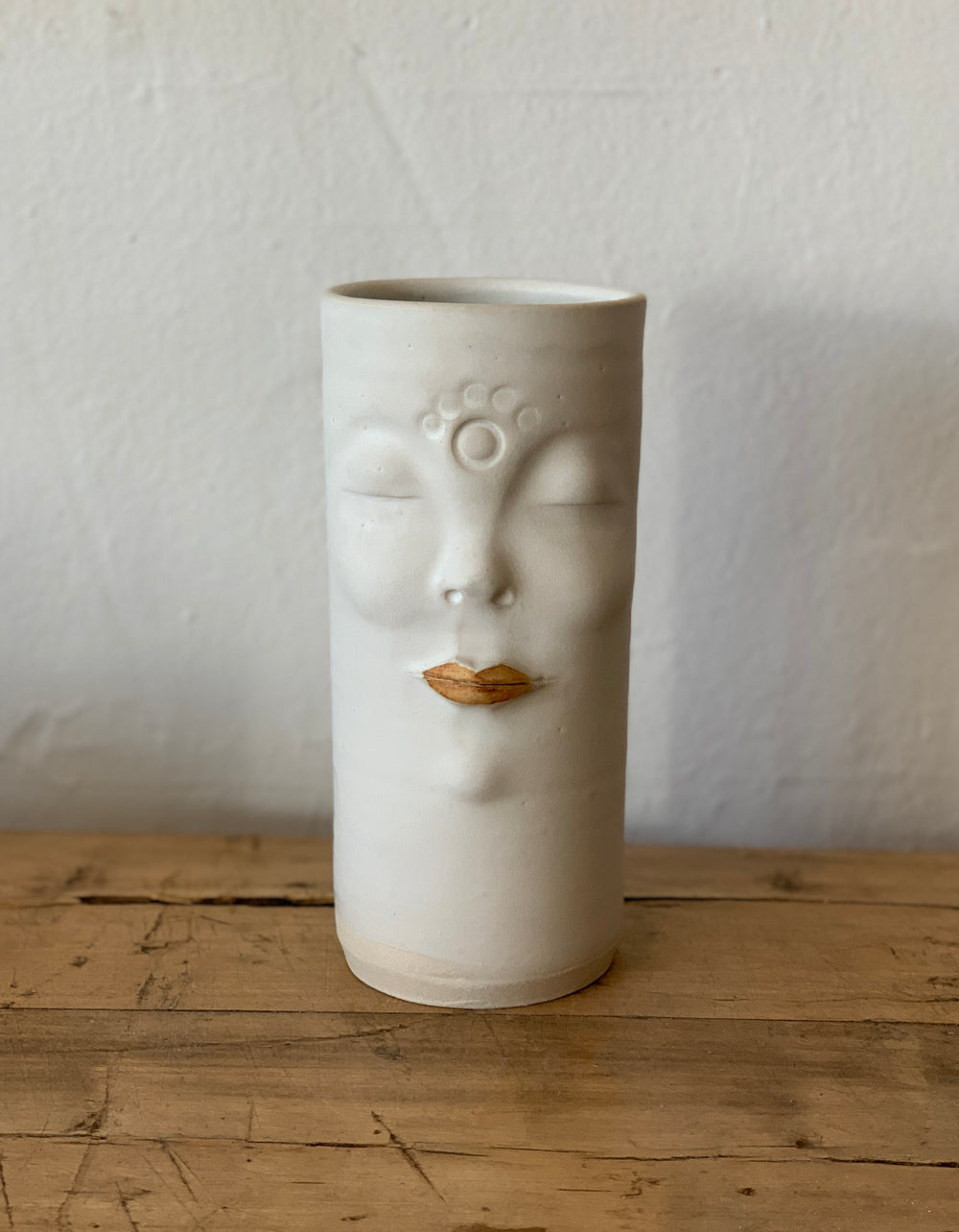 "Zen Head" Ceramic Vase