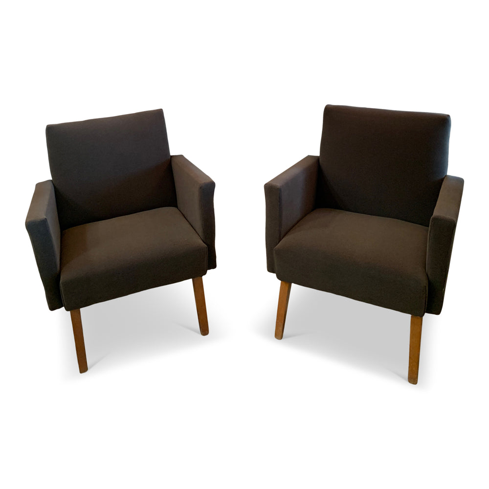 Mid Century European Velvet Armchairs