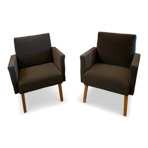 Mid Century European Velvet Armchairs