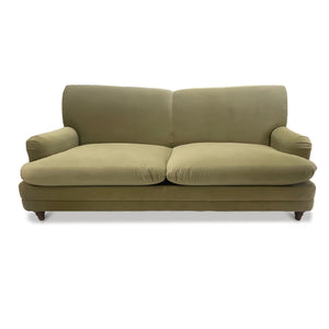 Custom velour sofa made in los angeles