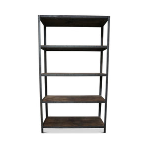 Industrial Wood and Metal Shelf 48 1/2"W x 14"D x 84"H