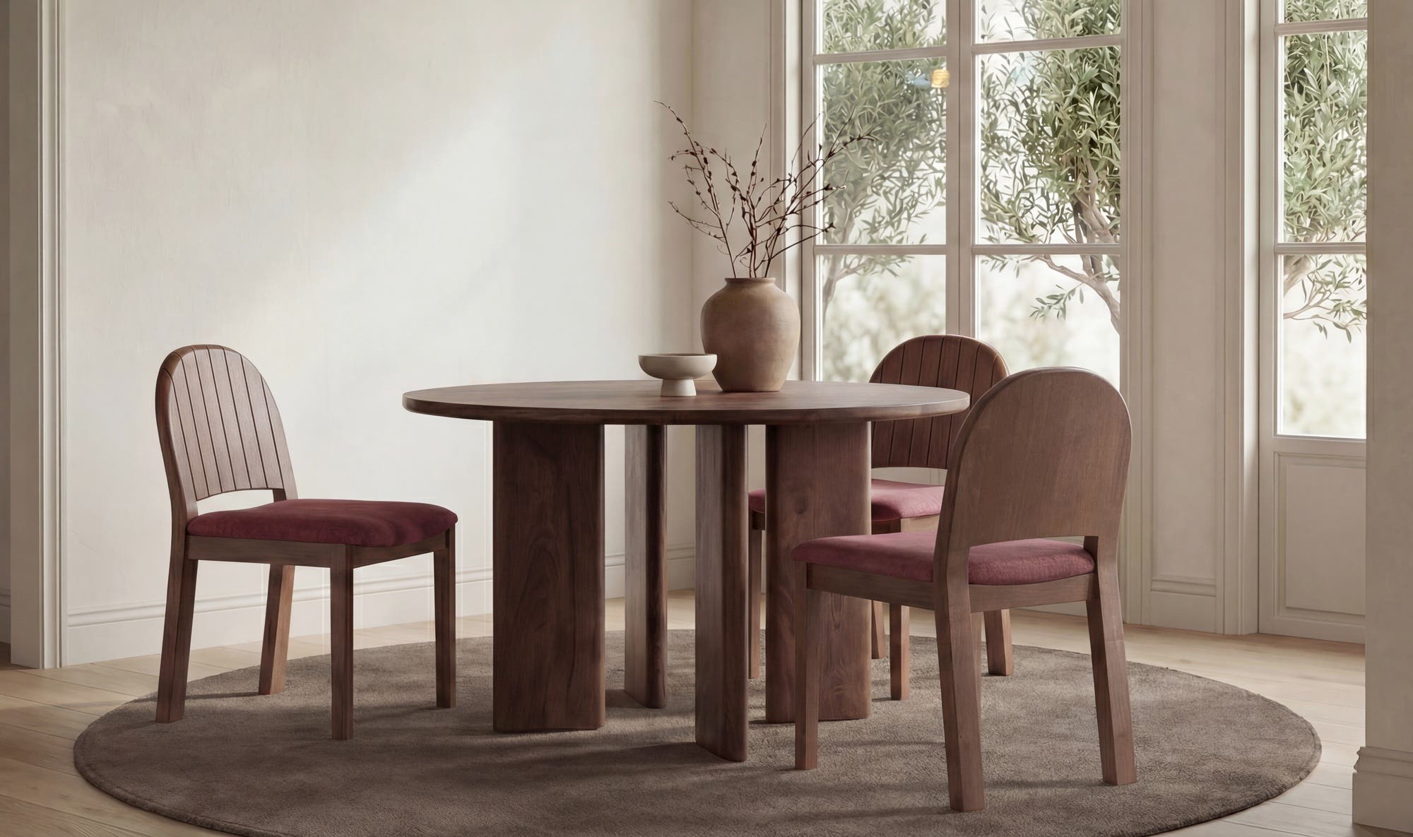 Mango Wood Coffee Table with Rounded Legs