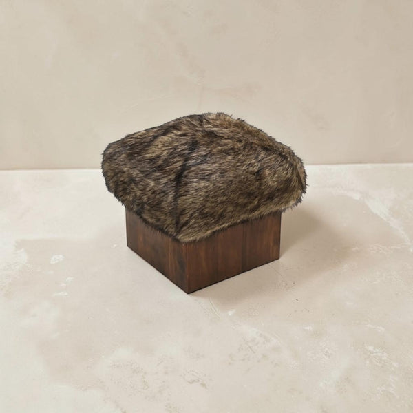 Sable Faux Fur Ottoman