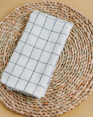 Stone Washed Linen Hemmed Dinner Napkin