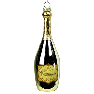 Champagne Bottle Ornament, Glass