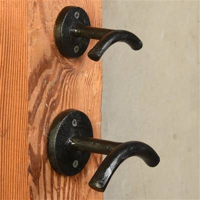 Coat Hook, Cast Iron - Lrg - Black