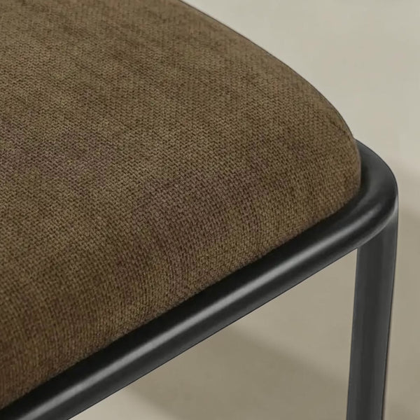 Olive Green Upholstered Wrought Iron Dining Chair