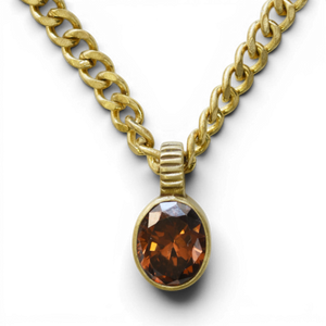 Smoky Quartz Pendant Necklace Chain
