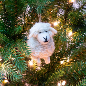 White Wooly Sheep Ornament
