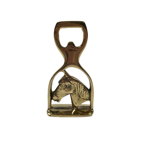 Solid Brass Horse Head and Stirrup Bottle Opener