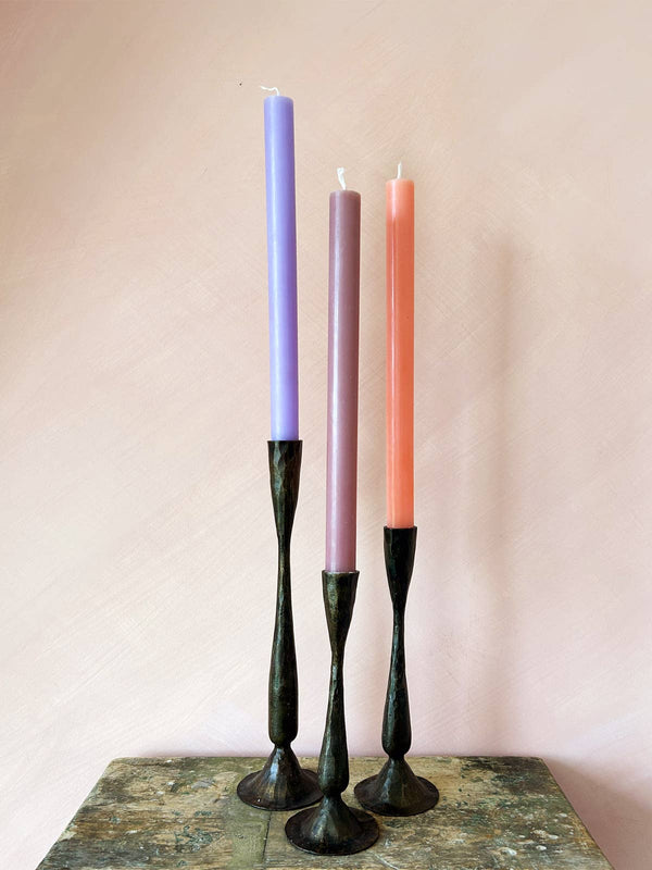 Black Patina Iron Candle Holder Medium