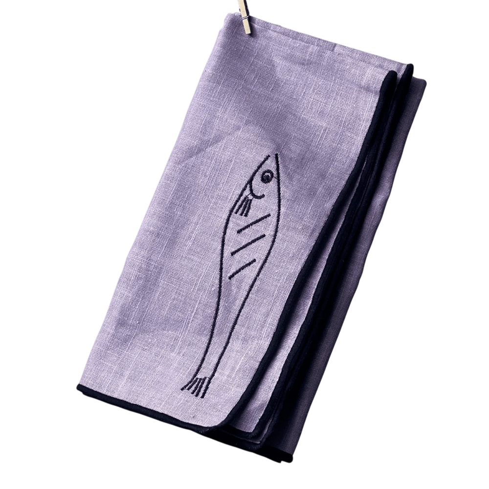 Linen Blend Napkin - Fish