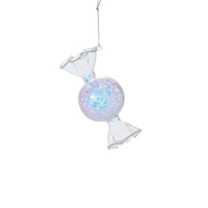 Iridescent Glass Candy ornament 2"x 4.5"
