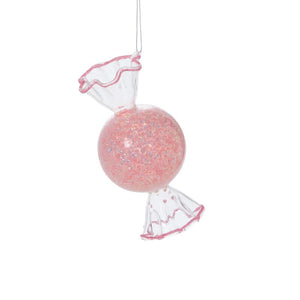 Pink Glass Candy ornament 2.75"x 5.5"