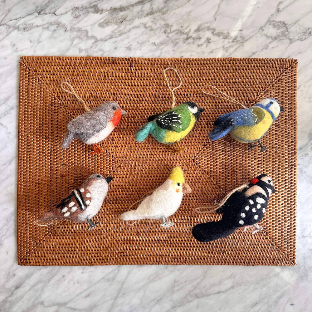 Felt Bird Ornaments Set of 6 - A Set